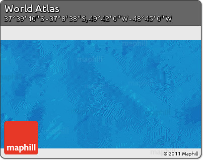 Shaded Relief 3D Map of the Area around 37° 23' 54" S, 49° 13' 30" W