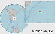 Gray Location Map of the area around 37° 23' 54" S, 49° 13' 30" W, hill shading