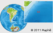 Physical Location Map of the area around 37° 23' 54" S, 49° 13' 30" W