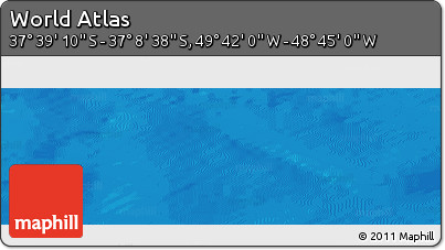 Shaded Relief Panoramic Map of the Area around 37° 23' 54" S, 49° 13' 30" W