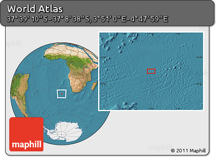Satellite Location Map of the Area around 37° 23' 54" S, 4° 19' 30" E