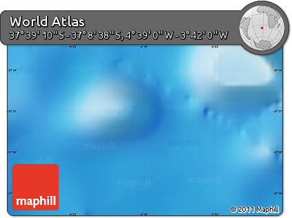 Shaded Relief Map of the Area around 37° 23' 54" S, 4° 10' 30" W