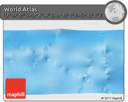 Physical 3D Map of the Area around 37° 23' 54" S, 50° 13' 30" E