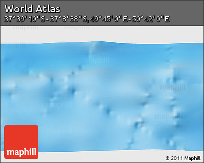 Physical 3D Map of the Area around 37° 23' 54" S, 50° 13' 30" E