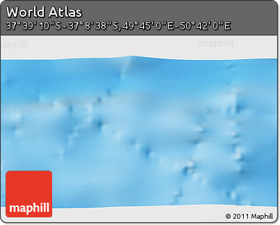 Physical 3D Map of the Area around 37° 23' 54" S, 50° 13' 30" E