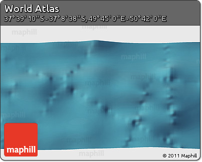 Satellite 3D Map of the Area around 37° 23' 54" S, 50° 13' 30" E