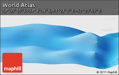 Physical Panoramic Map of the Area around 37° 23' 54" S, 51° 55' 29" E
