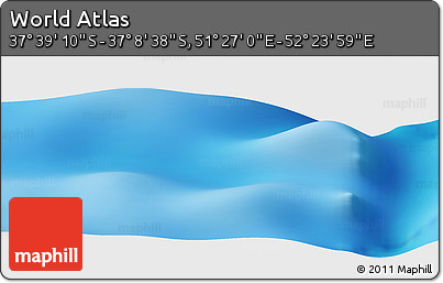Physical Panoramic Map of the Area around 37° 23' 54" S, 51° 55' 29" E