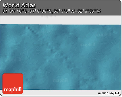 Satellite 3D Map of the Area around 37° 23' 54" S, 52° 37' 30" W