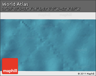 Satellite 3D Map of the Area around 37° 23' 54" S, 52° 37' 30" W