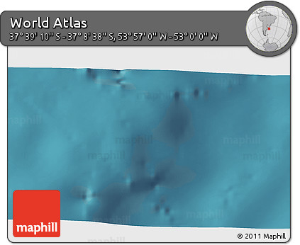 Satellite 3D Map of the Area around 37° 23' 54" S, 53° 28' 30" W