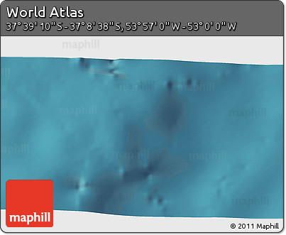 Satellite 3D Map of the Area around 37° 23' 54" S, 53° 28' 30" W
