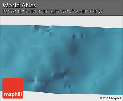 Satellite 3D Map of the Area around 37° 23' 54" S, 53° 28' 30" W