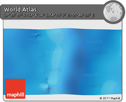 Physical 3D Map of the Area around 37° 23' 54" S, 55° 19' 30" E