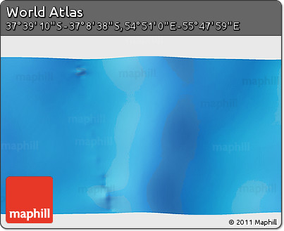 Physical 3D Map of the Area around 37° 23' 54" S, 55° 19' 30" E