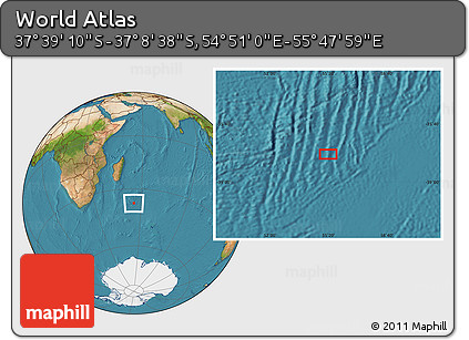 Satellite Location Map of the Area around 37° 23' 54" S, 55° 19' 30" E