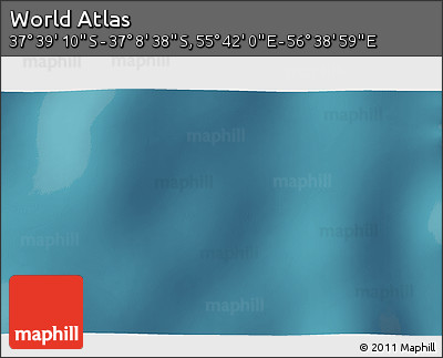 Satellite 3D Map of the Area around 37° 23' 54" S, 56° 10' 29" E