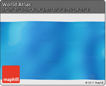 Shaded Relief 3D Map of the Area around 37° 23' 54" S, 56° 10' 29" E