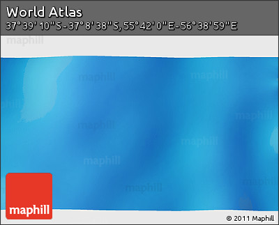 Shaded Relief 3D Map of the Area around 37° 23' 54" S, 56° 10' 29" E