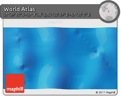 Physical 3D Map of the Area around 37° 23' 54" S, 57° 1' 29" E