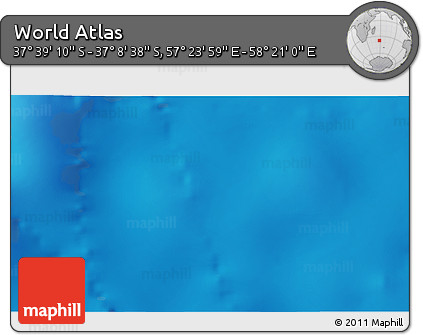 Physical 3D Map of the Area around 37° 23' 54" S, 57° 52' 30" E