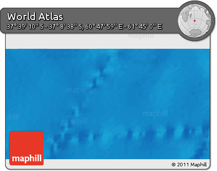 Physical 3D Map of the Area around 37° 23' 54" S, 61° 16' 29" E