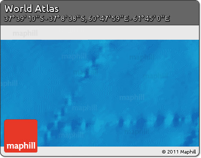 Physical 3D Map of the Area around 37° 23' 54" S, 61° 16' 29" E