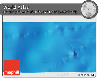 Physical 3D Map of the Area around 37° 23' 54" S, 64° 40' 30" E