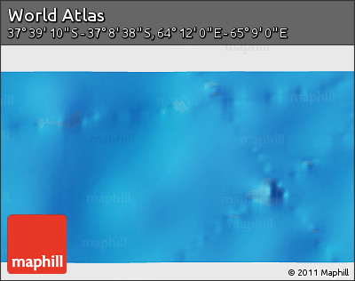 Physical 3D Map of the Area around 37° 23' 54" S, 64° 40' 30" E