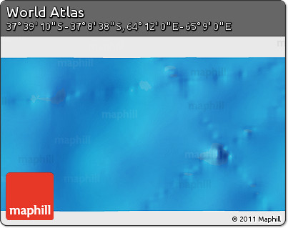 Physical 3D Map of the Area around 37° 23' 54" S, 64° 40' 30" E