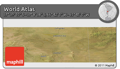 Satellite Panoramic Map of the Area around 37° 23' 54" S, 66° 13' 29" W