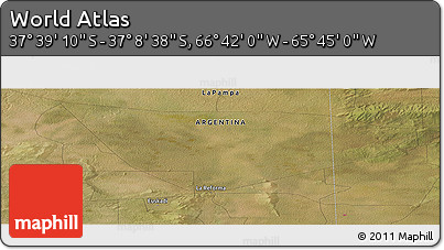 Satellite Panoramic Map of the Area around 37° 23' 54" S, 66° 13' 29" W