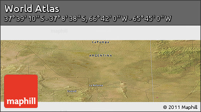 Satellite Panoramic Map of the Area around 37° 23' 54" S, 66° 13' 29" W