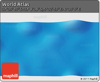 Shaded Relief 3D Map of the Area around 37° 23' 54" S, 6° 1' 30" E