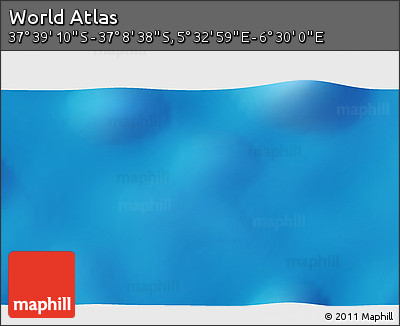Shaded Relief 3D Map of the Area around 37° 23' 54" S, 6° 1' 30" E