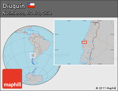 Gray Location Map of Diuquín