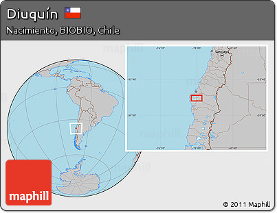 Gray Location Map of Diuquín