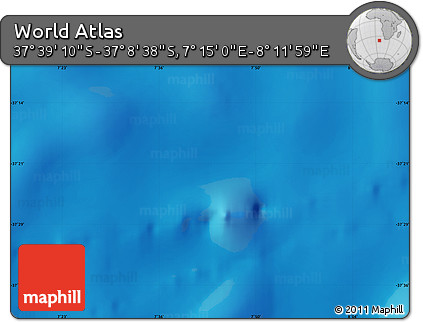 Physical Map of the Area around 37° 23' 54" S, 7° 43' 29" E