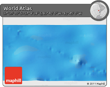 Physical 3D Map of the Area around 37° 23' 54" S, 83° 13' 29" W