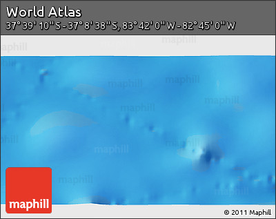 Shaded Relief 3D Map of the Area around 37° 23' 54" S, 83° 13' 29" W