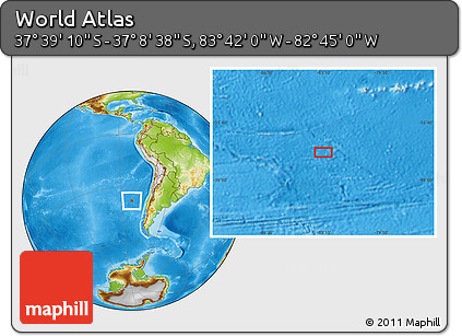 Physical Location Map of the Area around 37° 23' 54" S, 83° 13' 29" W