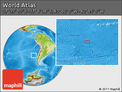 Physical Location Map of the Area around 37° 23' 54" S, 83° 13' 29" W