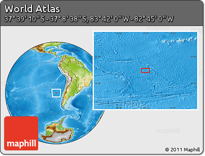 Physical Location Map of the Area around 37° 23' 54" S, 83° 13' 29" W