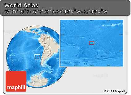 Shaded Relief Location Map of the Area around 37° 23' 54" S, 83° 13' 29" W