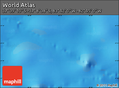 Physical Map of the Area around 37° 23' 54" S, 83° 13' 29" W