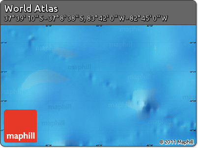 Physical Map of the Area around 37° 23' 54" S, 83° 13' 29" W
