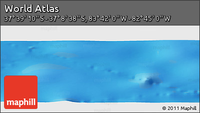 Physical Panoramic Map of the Area around 37° 23' 54" S, 83° 13' 29" W