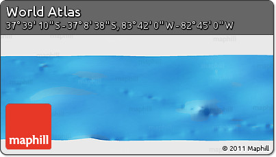 Physical Panoramic Map of the Area around 37° 23' 54" S, 83° 13' 29" W