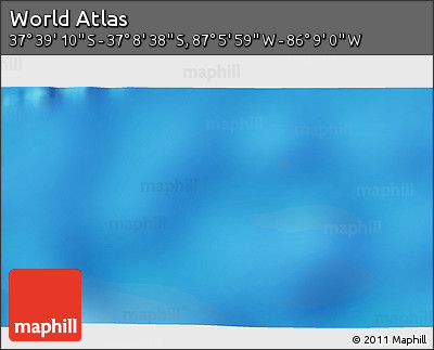 Physical 3D Map of the Area around 37° 23' 54" S, 86° 37' 30" W