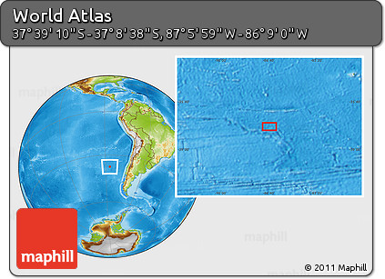 Physical Location Map of the Area around 37° 23' 54" S, 86° 37' 30" W